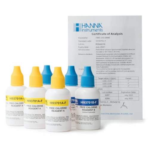Kit reactivos liquidos de cloro libre, 300 tests. Hanna