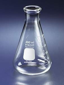 Matraz erlenmeyer de 2L y boca angosta. Pyrex