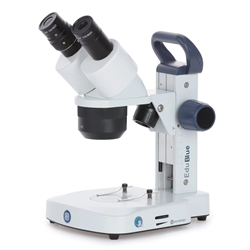 Microscopio estreo binocular EduBlue 20X-40X con lentes objetivo 2X 4X en soporte de pista de iluminacin dual