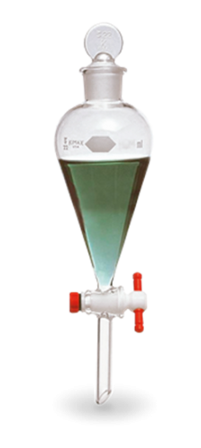 EMBUDO DE SEP. SQUIBB LLAVE PTFE TAPÓN VID. 250 ML
