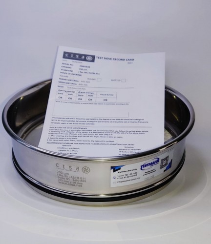 Tamiz 8 pulgadas malla 60 US STD acero inoxidable CISA