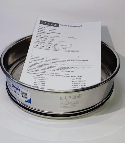 Tamiz 8 pulgadas malla 70 US STD acero inoxidable CISA