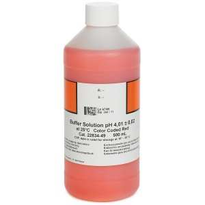 Solucion de pH 4 de 500ml, color rojo. Hach
